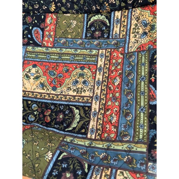 Handcrafted Boho Patchwork Tote Bag With Floral & Paisley Patterns Beaded Trim - Picture 14 of 14